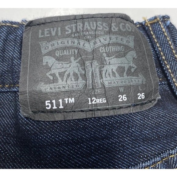 Youth Boys Denim Levis Jeans - Slim Fit - Size 12 (26x26) - Good Conditionm - Picture 2 of 9